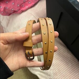 Studded Tan Leather Belt